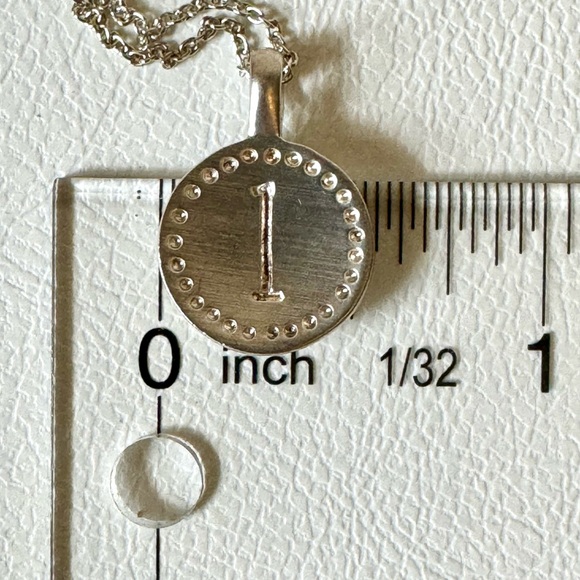 925 Sterling Silver Round Number “1” Pendant - Picture 5 of 5